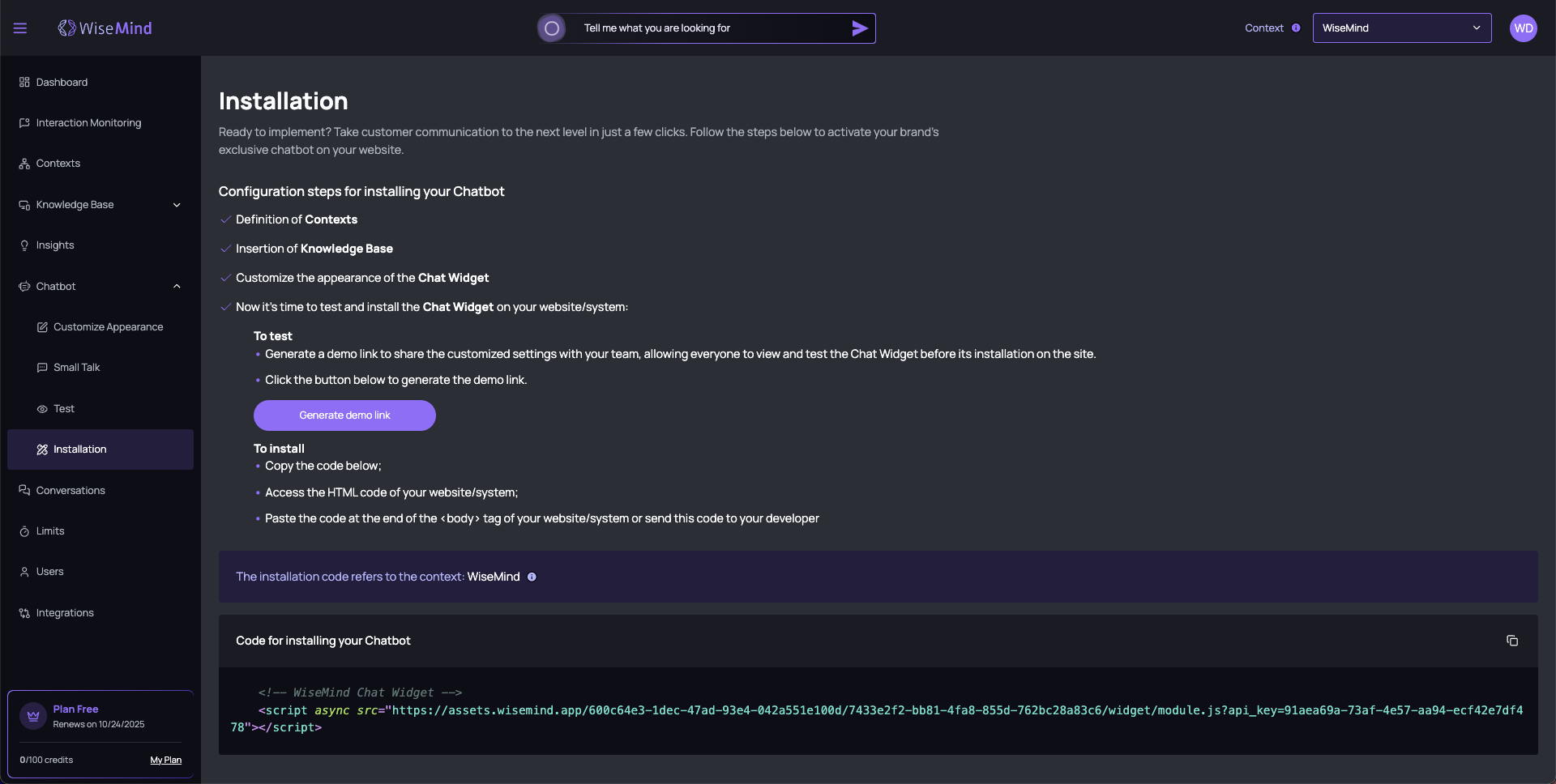 Chatbot Installation