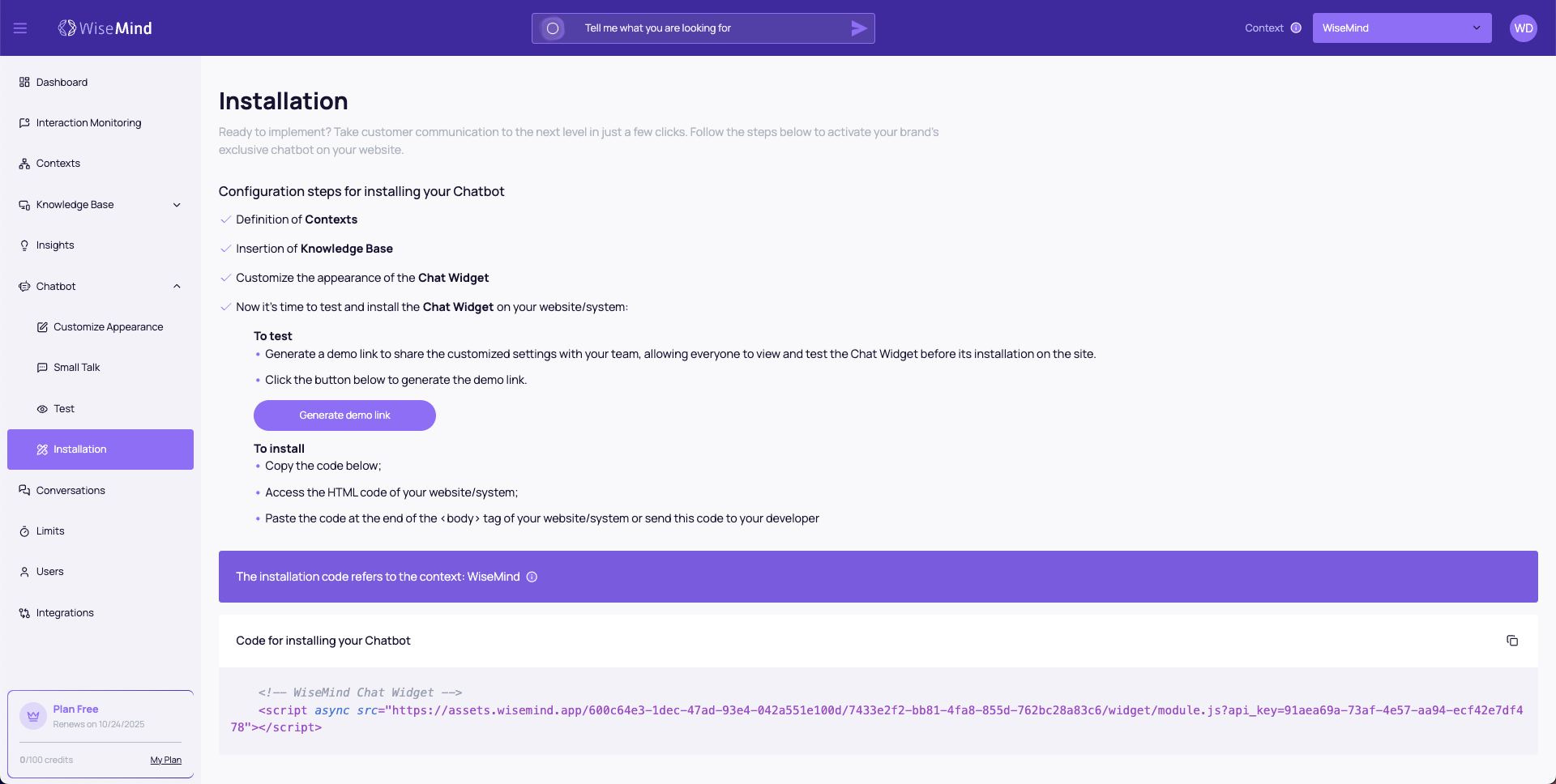 Chatbot Installation