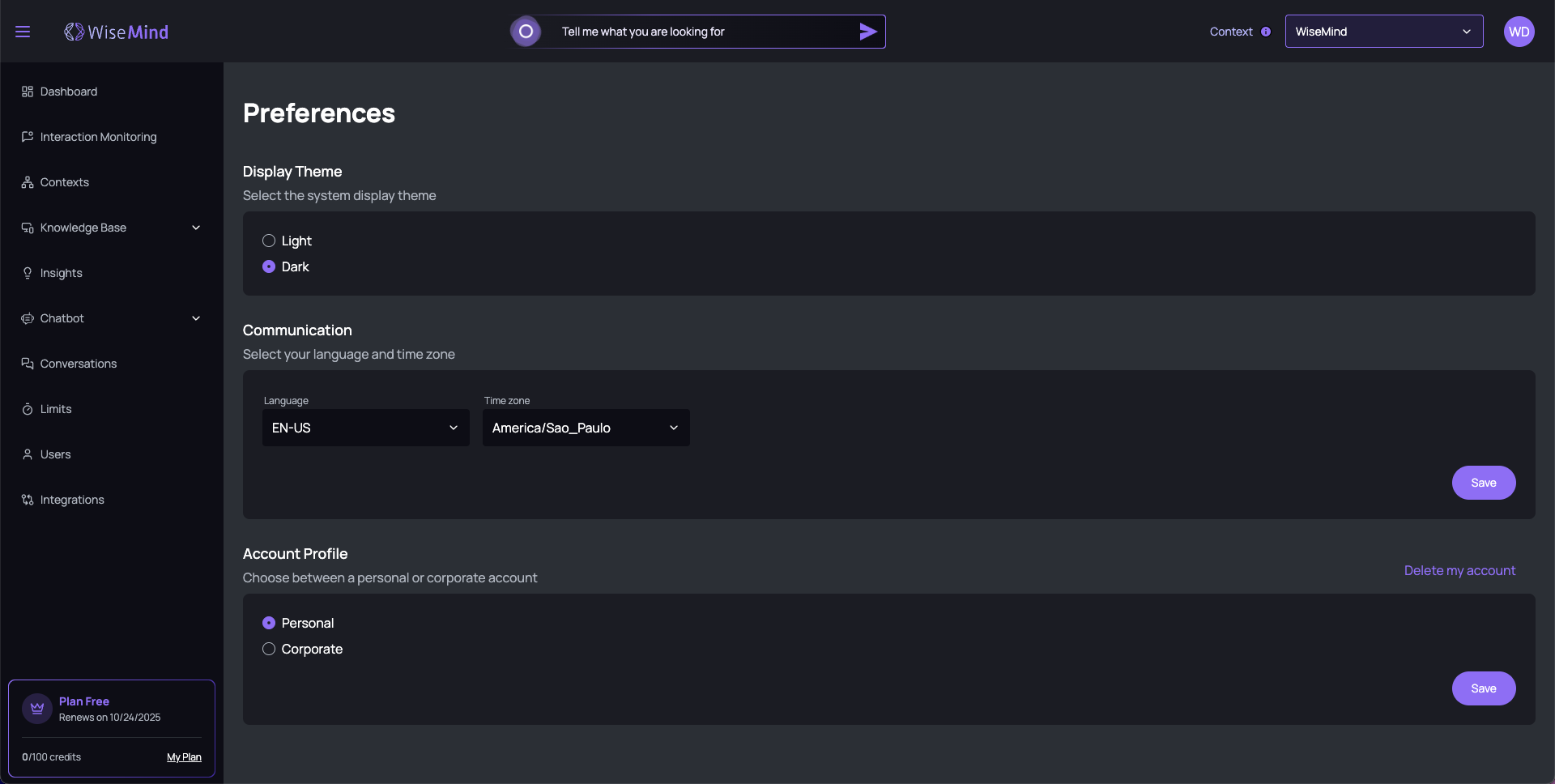 Preferences Overview