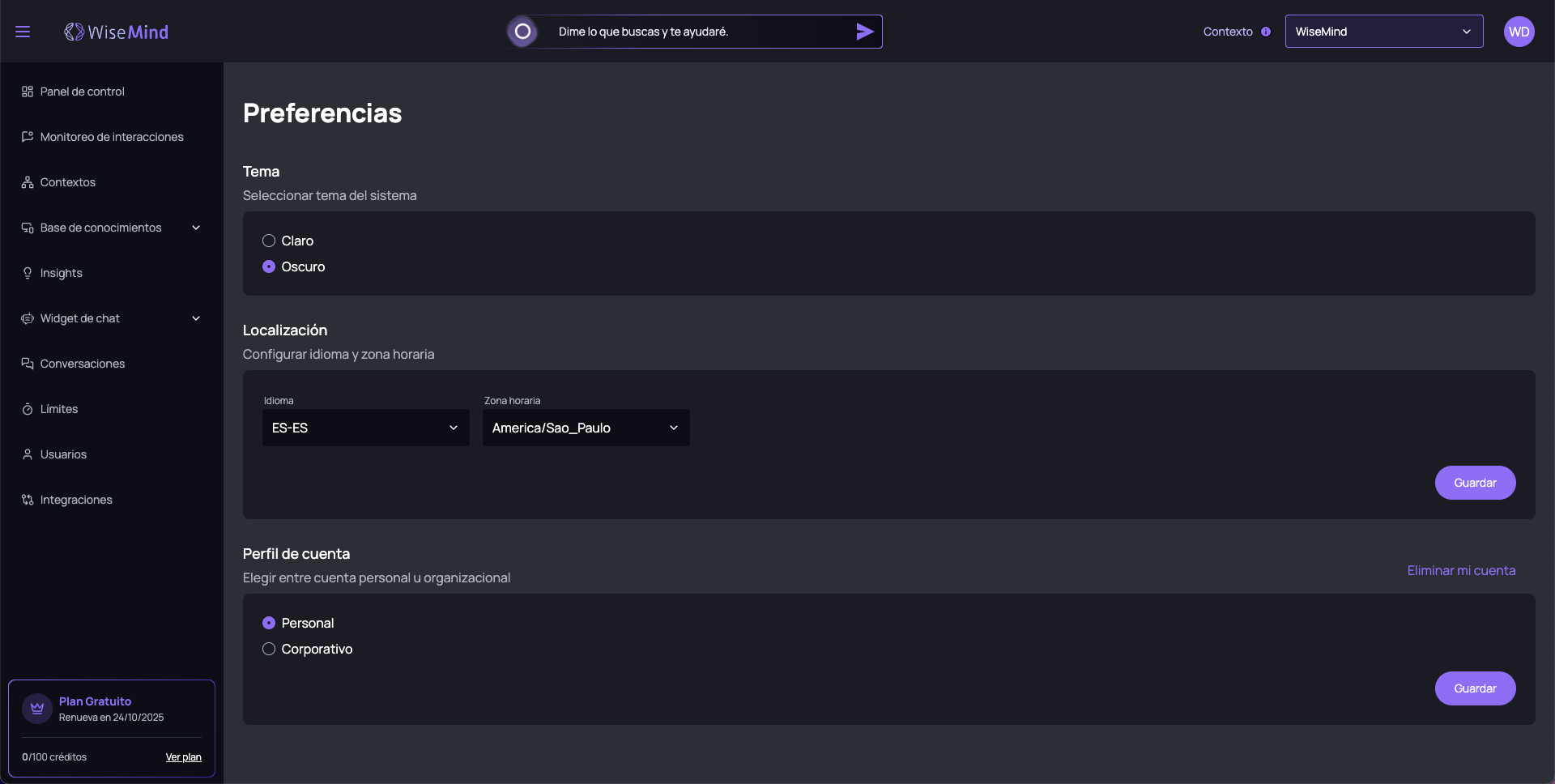 Preferencias Overview