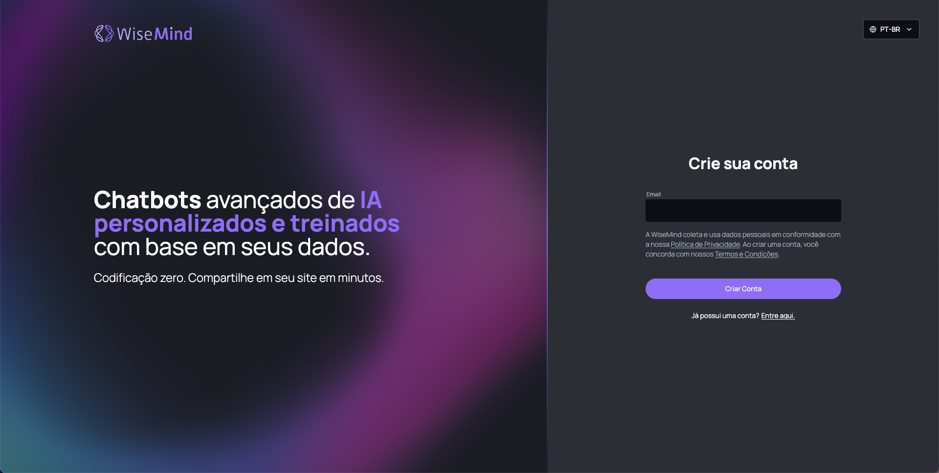 Interface de registro
