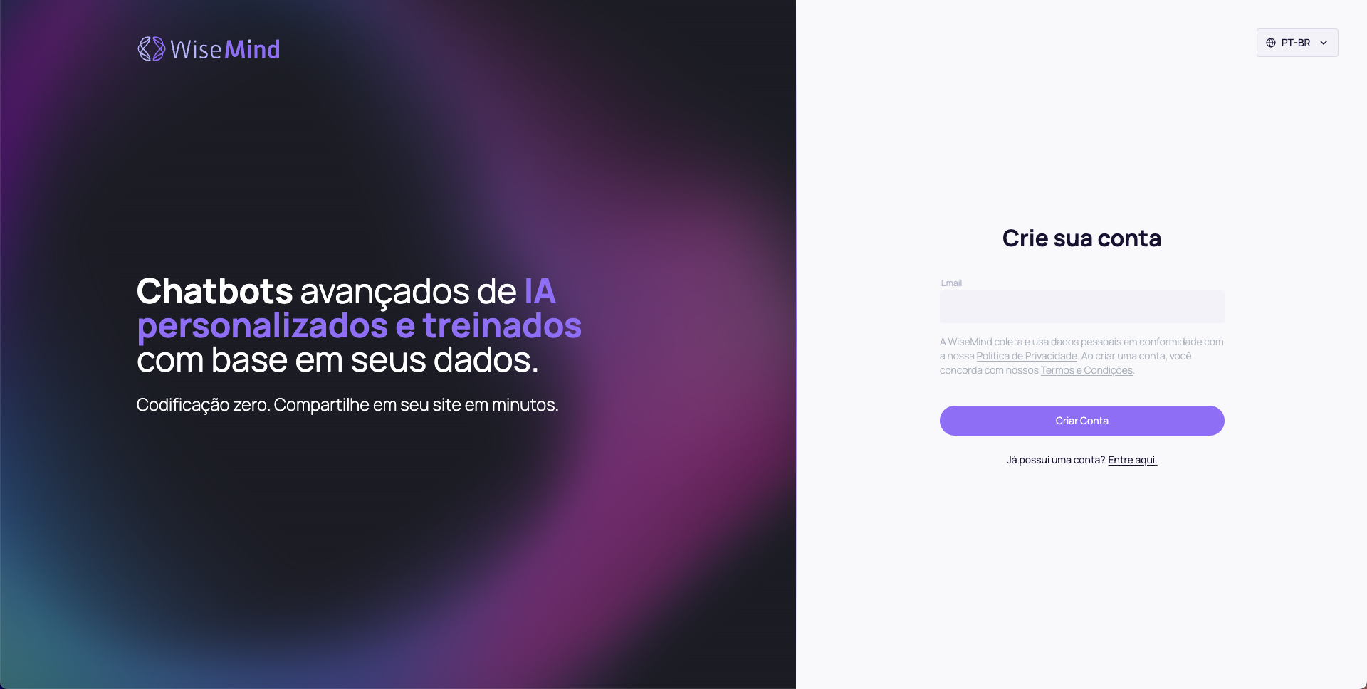 Interface de registro